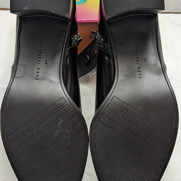 Zara NWT Black Vegan Booties Size 41 - Picture 2 of 9